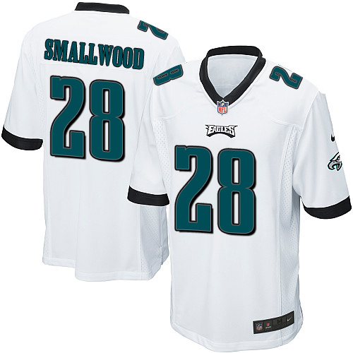 Men's Game Wendell Smallwood Nike Jersey White Road - #28 NFL Philadelphia Eagles